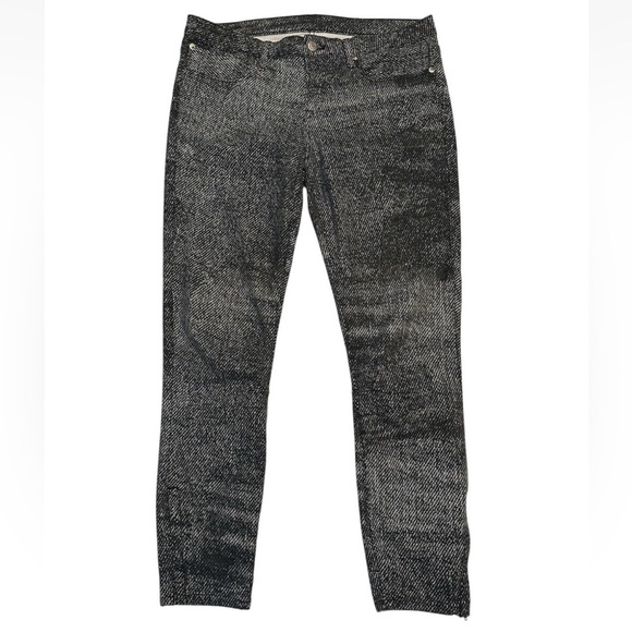 Helmut Lang Denim - HELMUT LANG Sediment Printed Cropped Denim Jeans Women’s Size 30 Ankle Zip